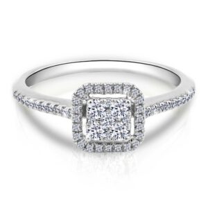 Verlobungsring "AE33W" 53 Diamanten 585/- Weißgold
