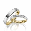 <strong>Trauringe - Weiss-/Gelbgold | ru-1641-1 </strong></br>(585 Gold) - zus. 0.142ct tw/si
